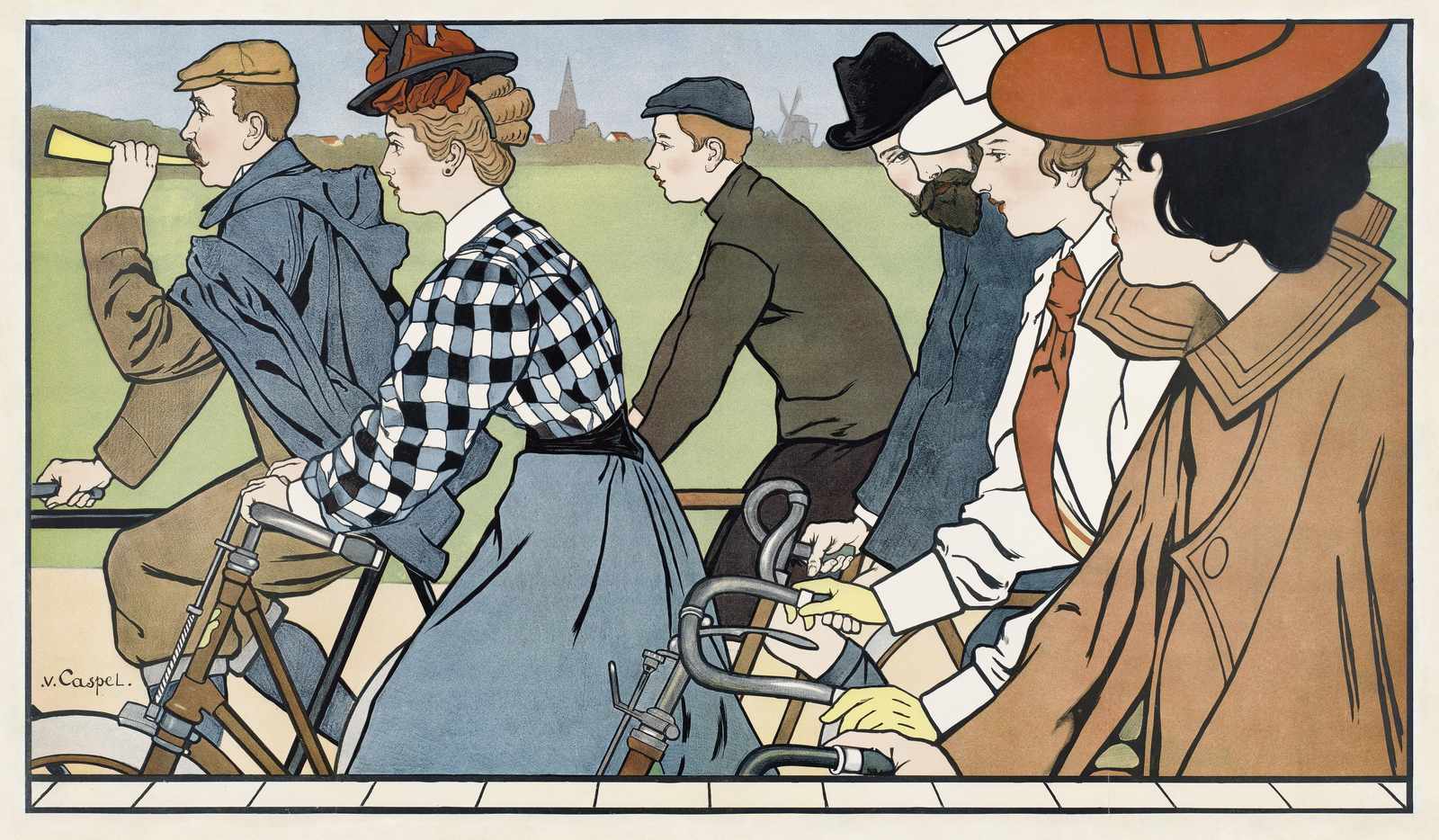 Vintage Bicycle Ride Art Wall Art