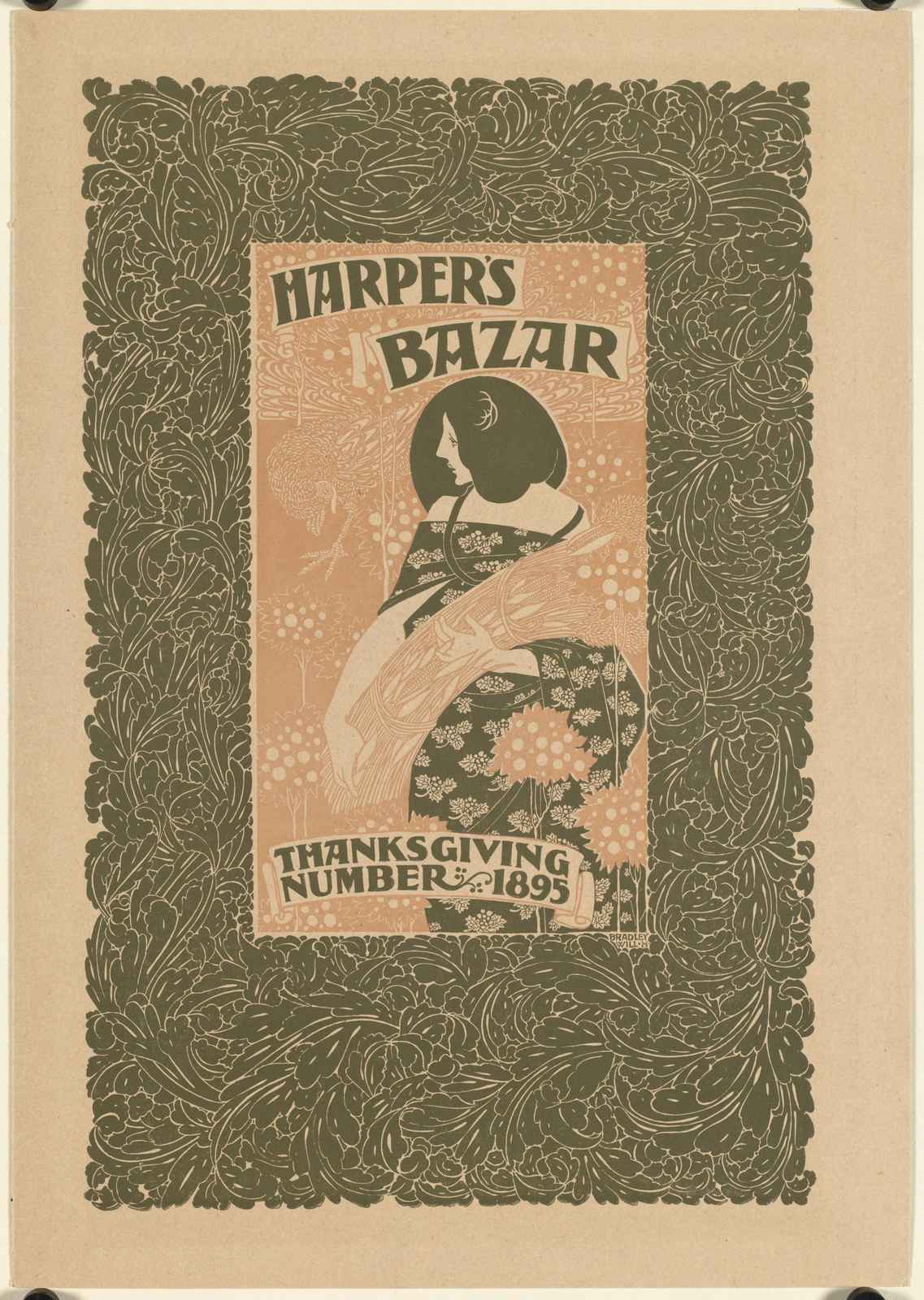 Vintage Harper's Bazaar Thanksgiving Art Wall Art