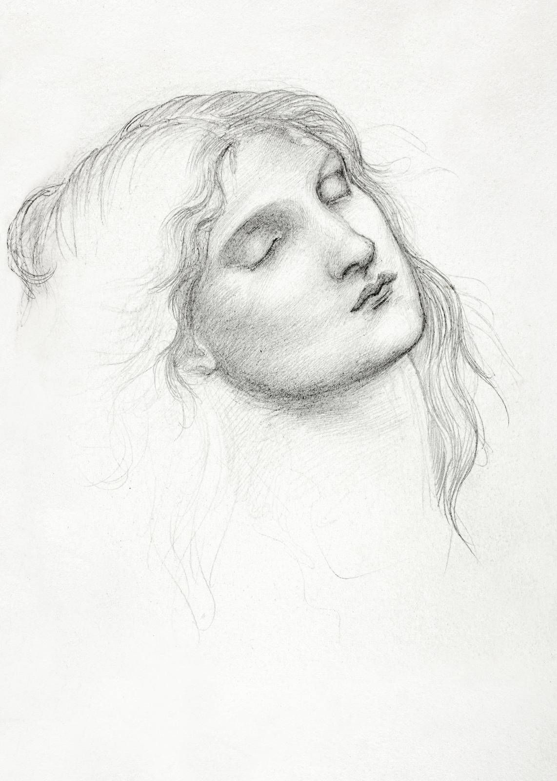 Serene Portrait Graphite Art Wall Art
