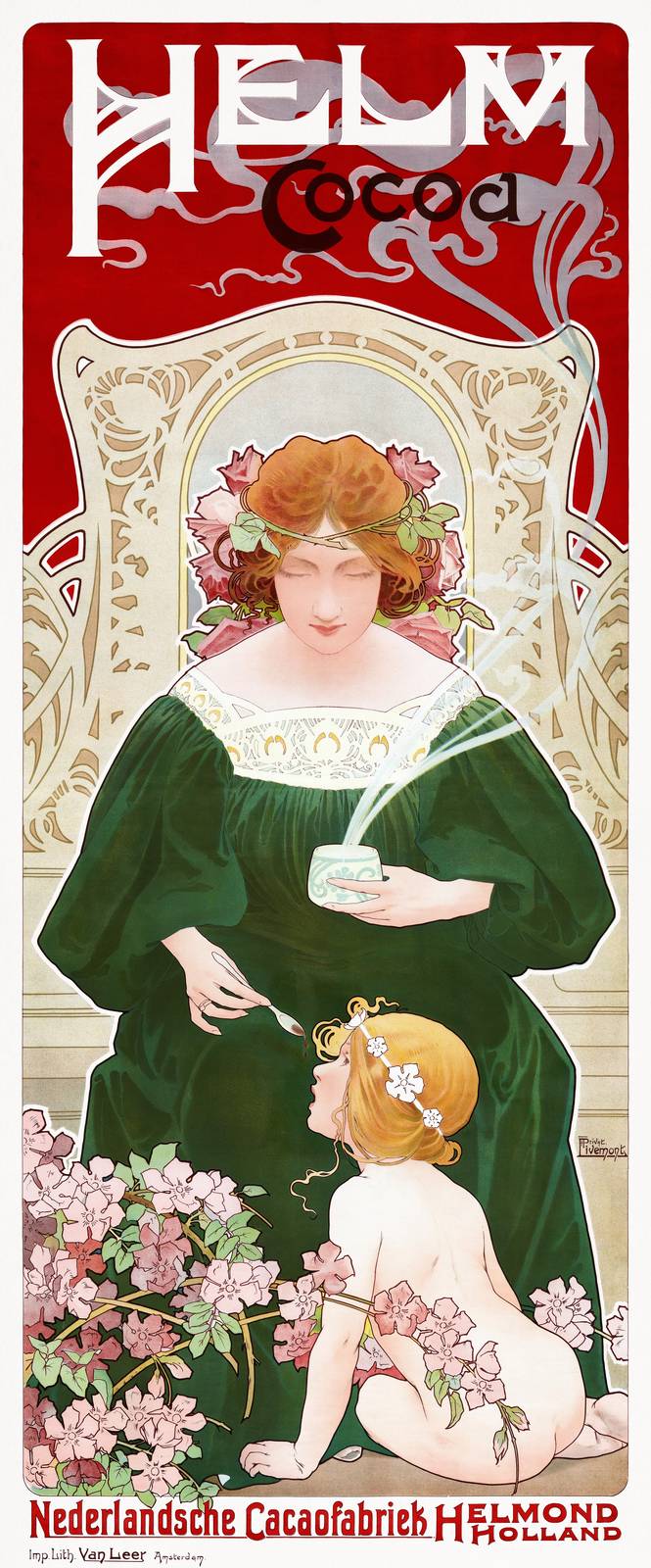 Art Nouveau Cocoa Woman Vintage Poster Wall Art