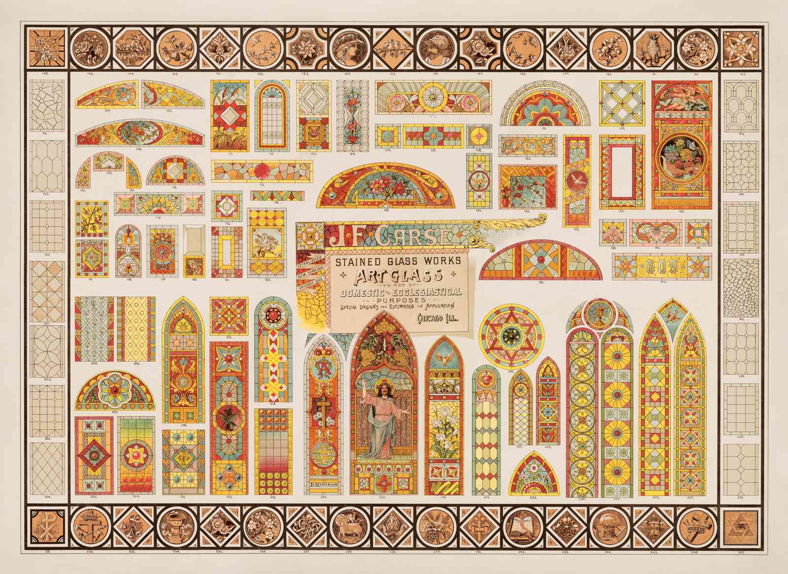 Vintage Stained Glass Art Wall Art