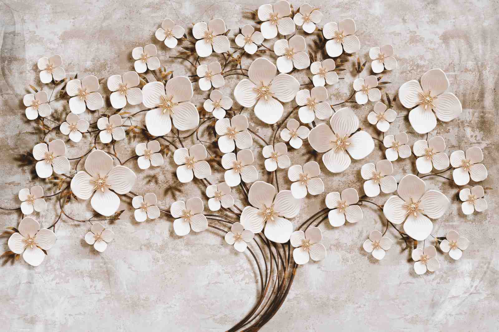 Elegant 3D Floral Tree Wall Art - Home Decor