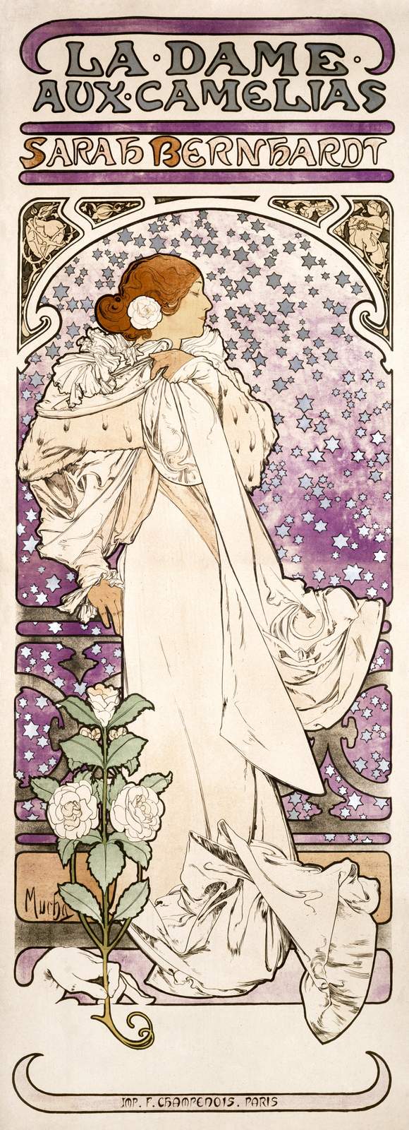 La Dame aux Camélias Sarah Bernhardt Art Nouveau Wall Art
