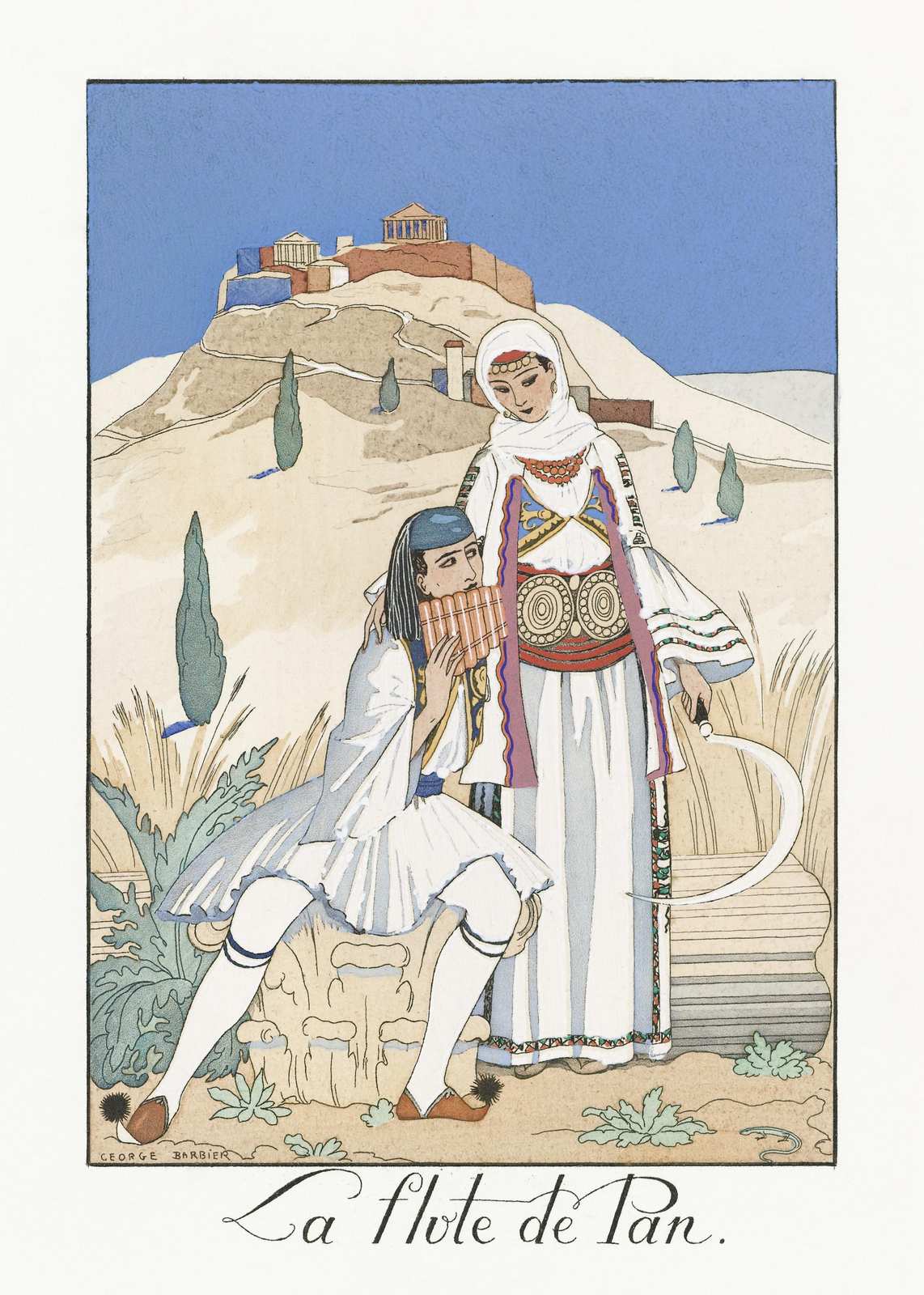 George Barbier "La Flute de Pan" Art Nouveau Wall Art