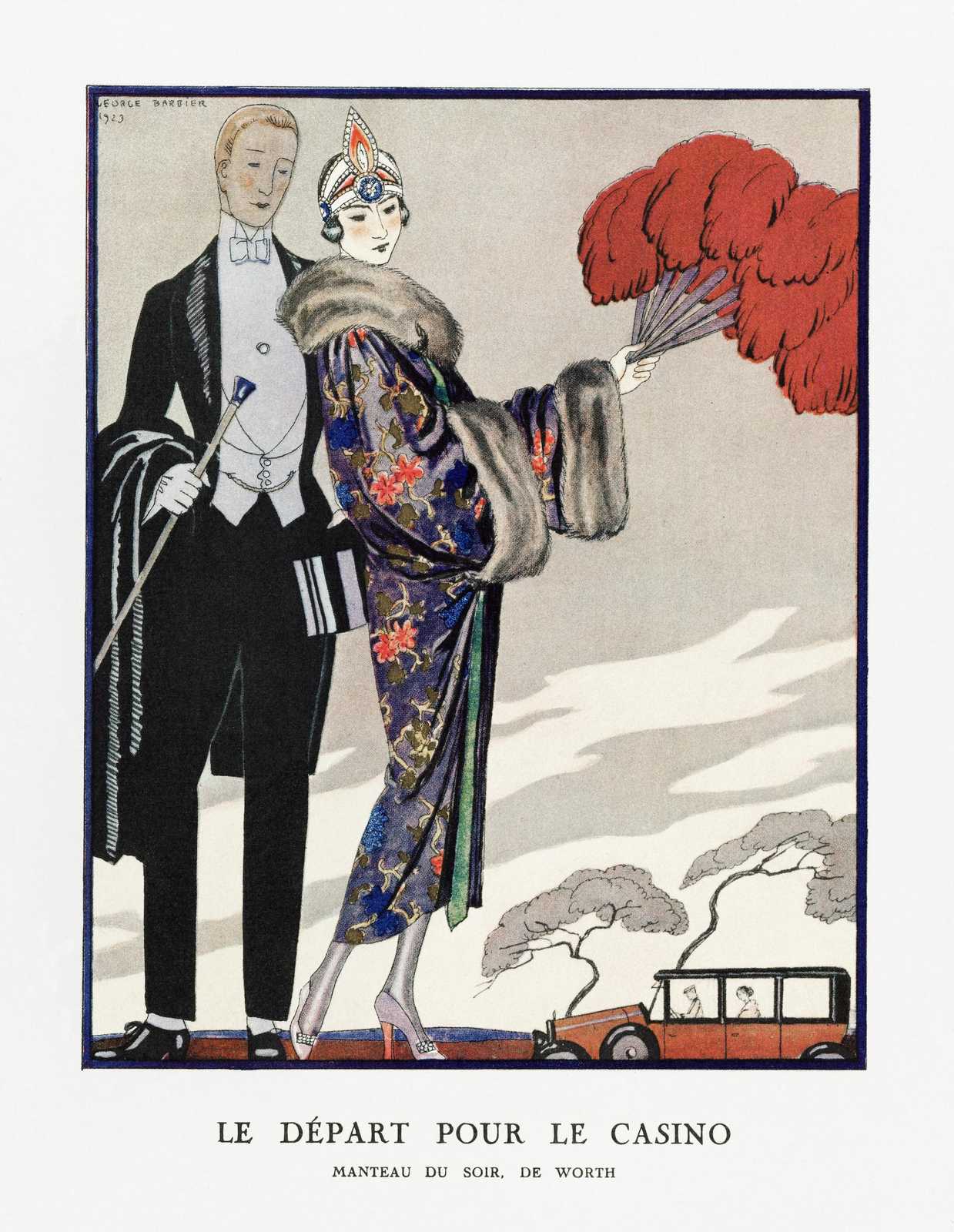 Vintage Art Deco Fashion Departure for Casino Wall Art