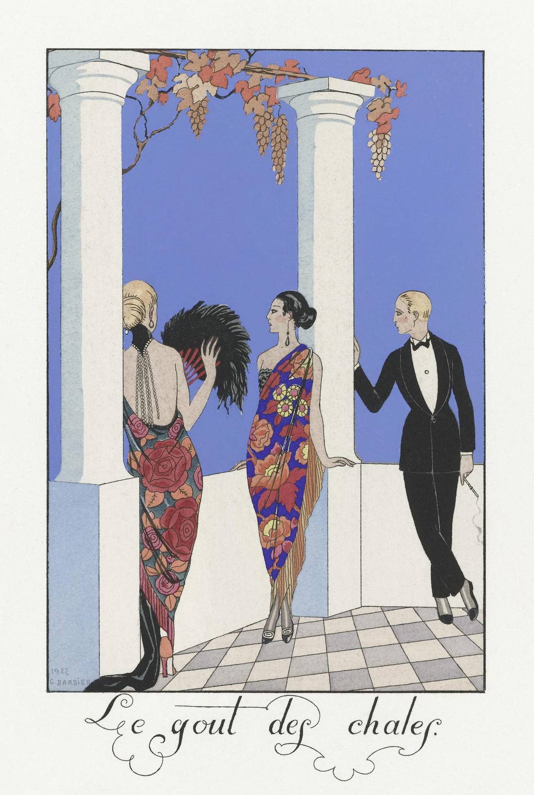 Art Deco Elegance Flower Dresses Wall Art