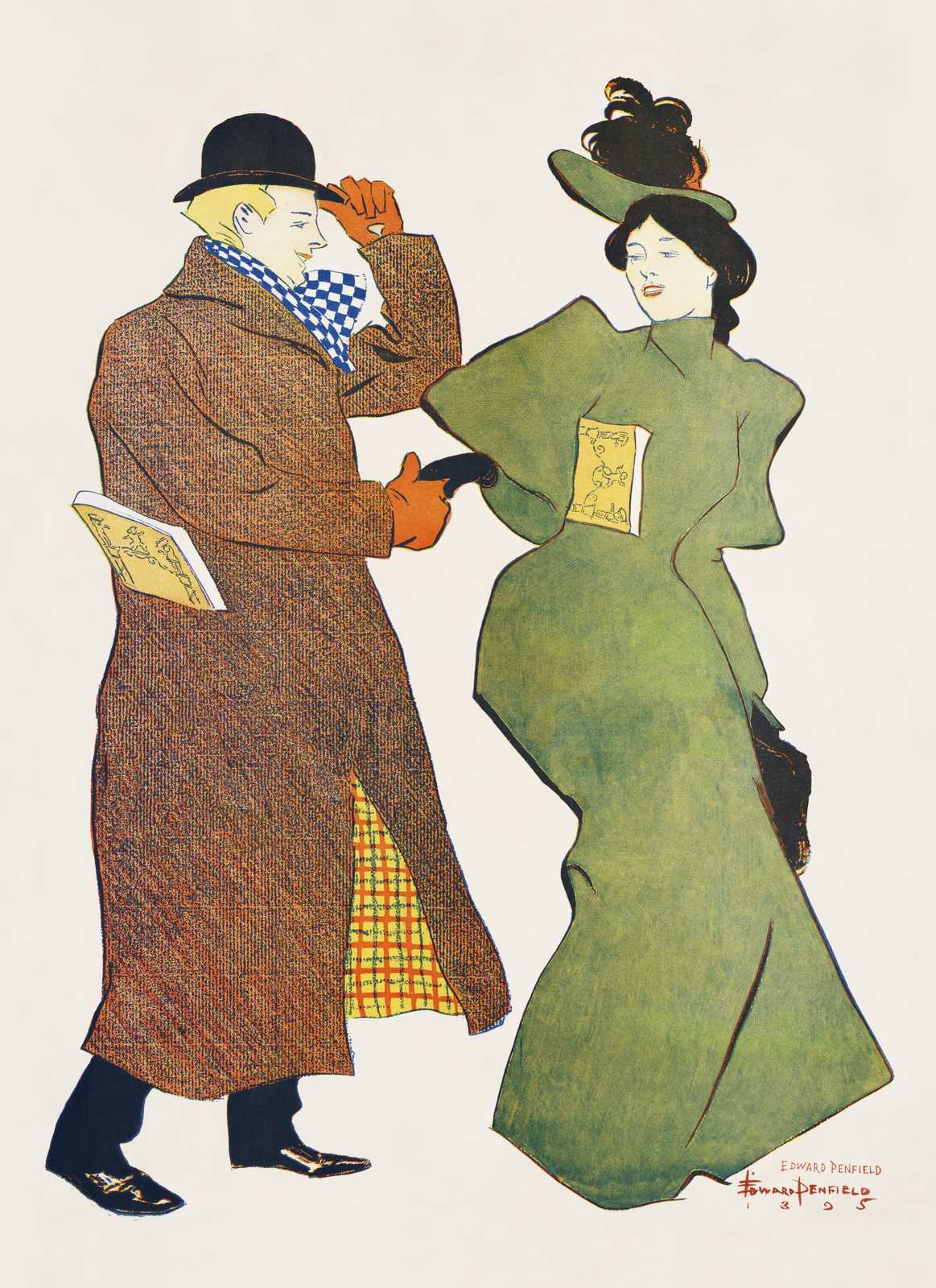 Chic Parisian Couple Vintage Poster Wall Art