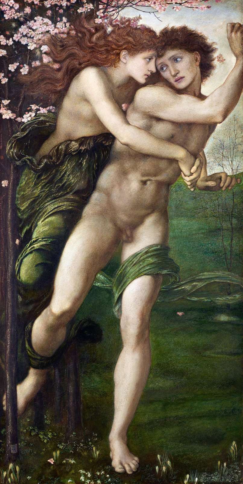 Romantic Lovers in Spring Meadow Wall Art