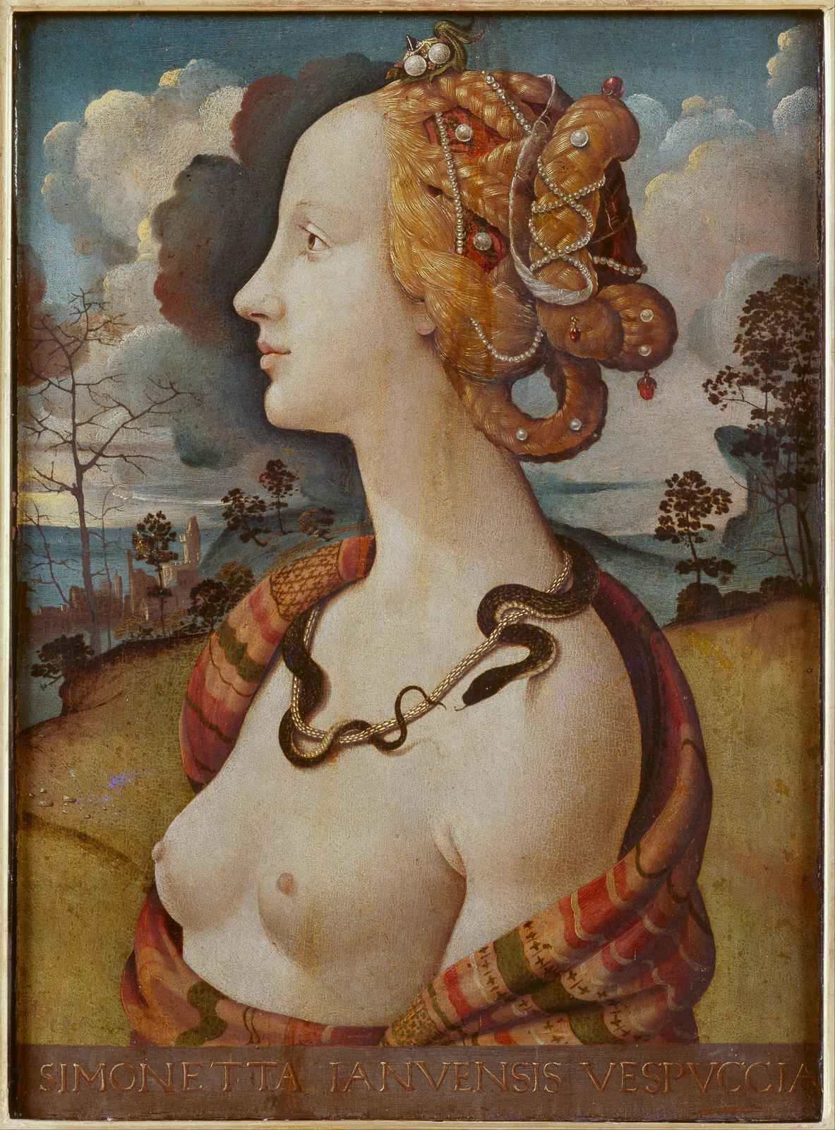 Renaissance Serpent Beauty Portrait Wall Art