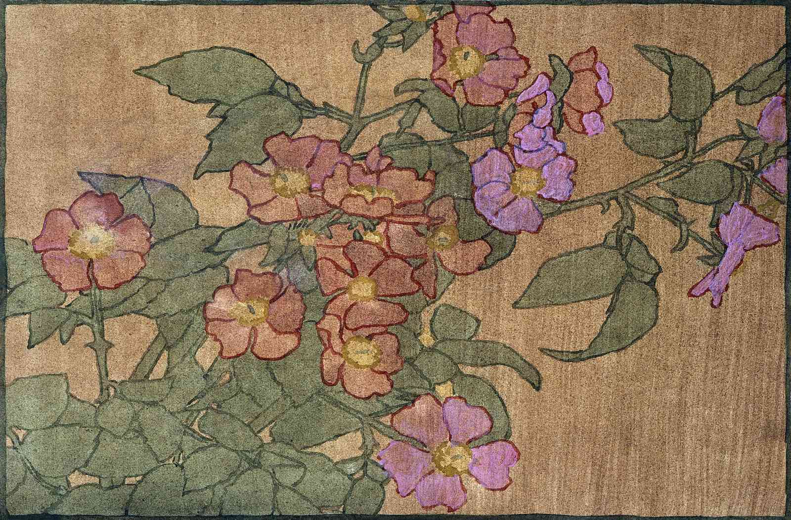 Vintage Floral Art - Rose Garden Wall Art