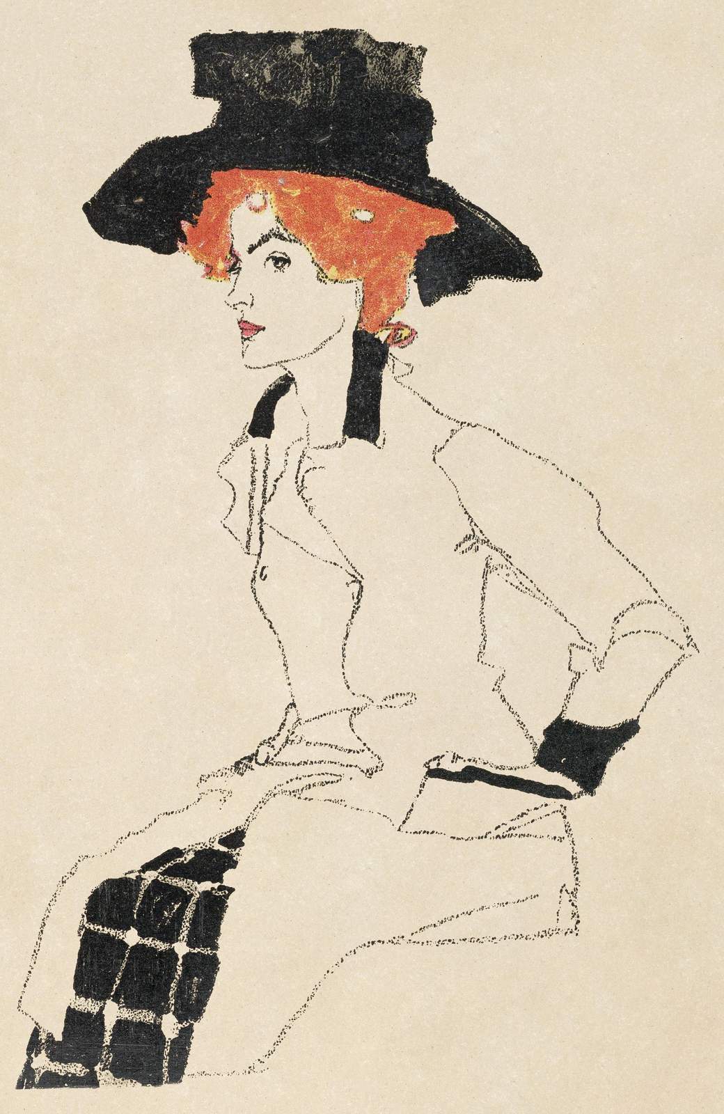 Elegant Woman with Red Hair Wall Art
