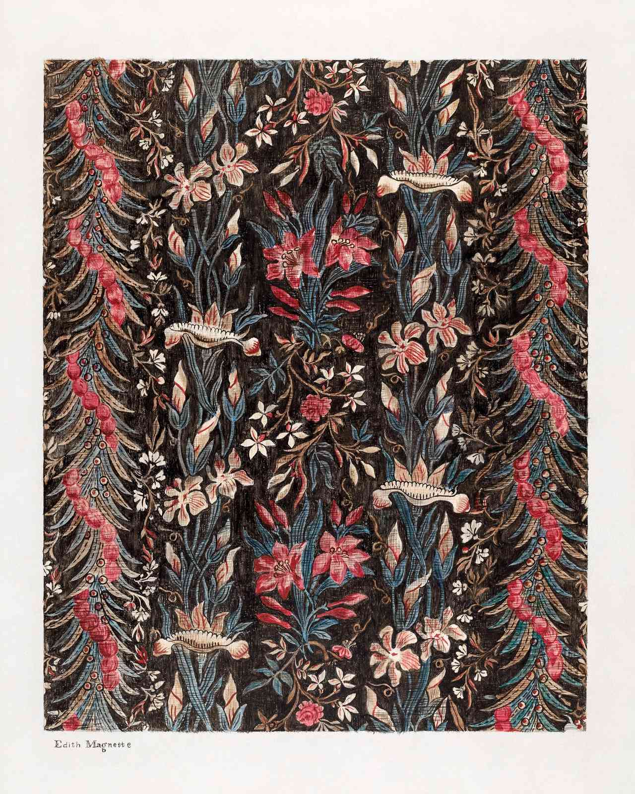 Vintage Floral Dark Botanical Garden Wall Art