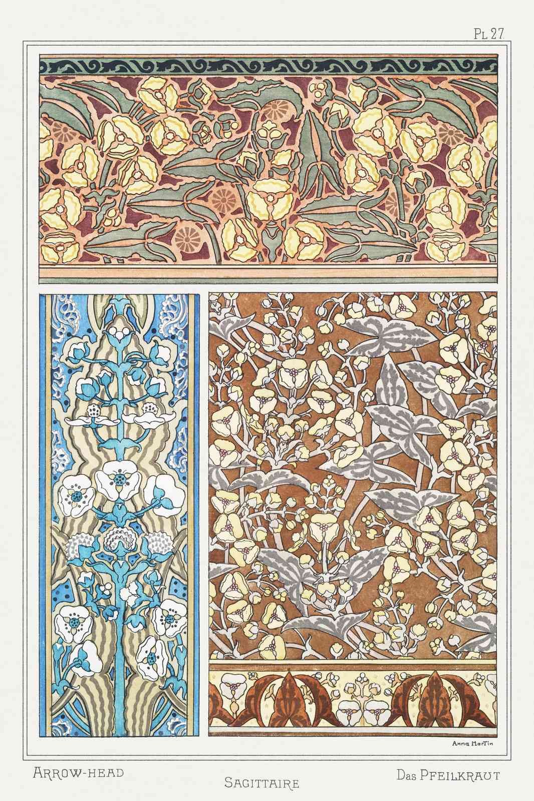Art Nouveau Floral Botanical Wall Art