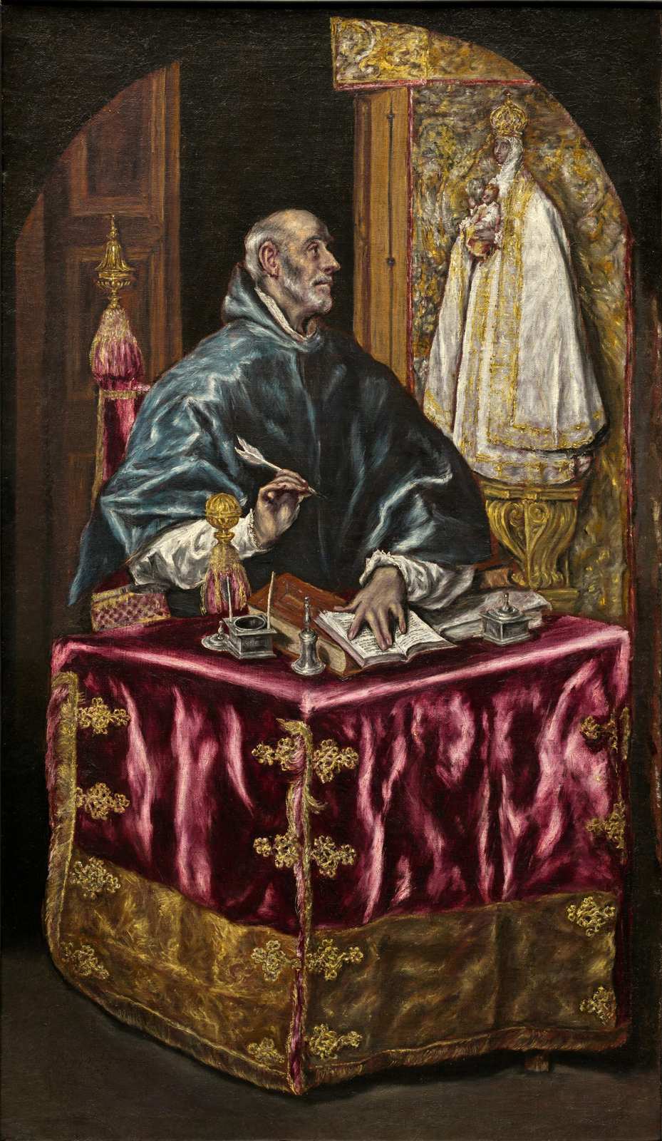 Theologian Contemplating Virgin Mary Wall Art