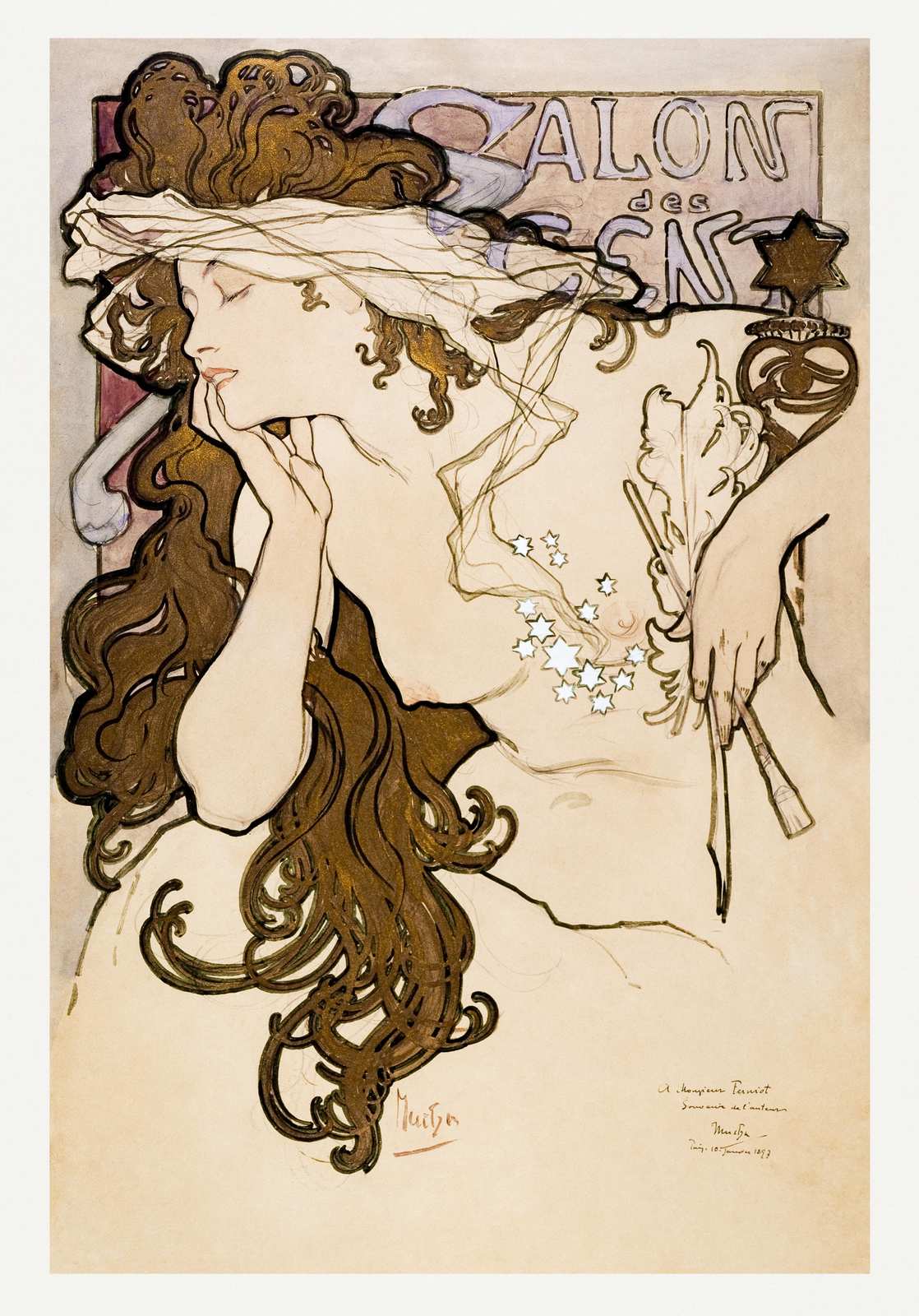 Art Nouveau Muse Wall Art - Elegant Home Decor