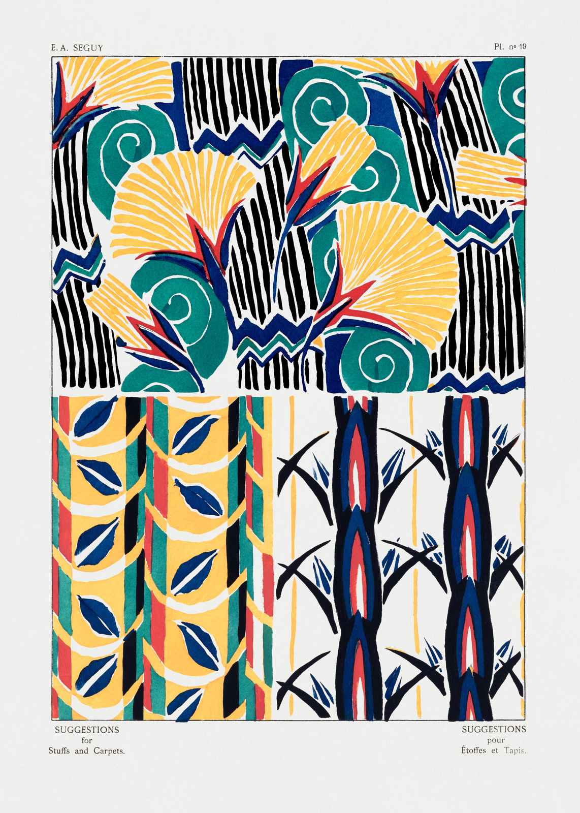 Art Deco Floral & Leaf Abstract Wall Art