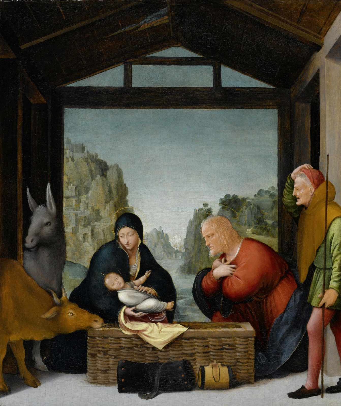 Classic Nativity Stable Religious Art Wall Art
