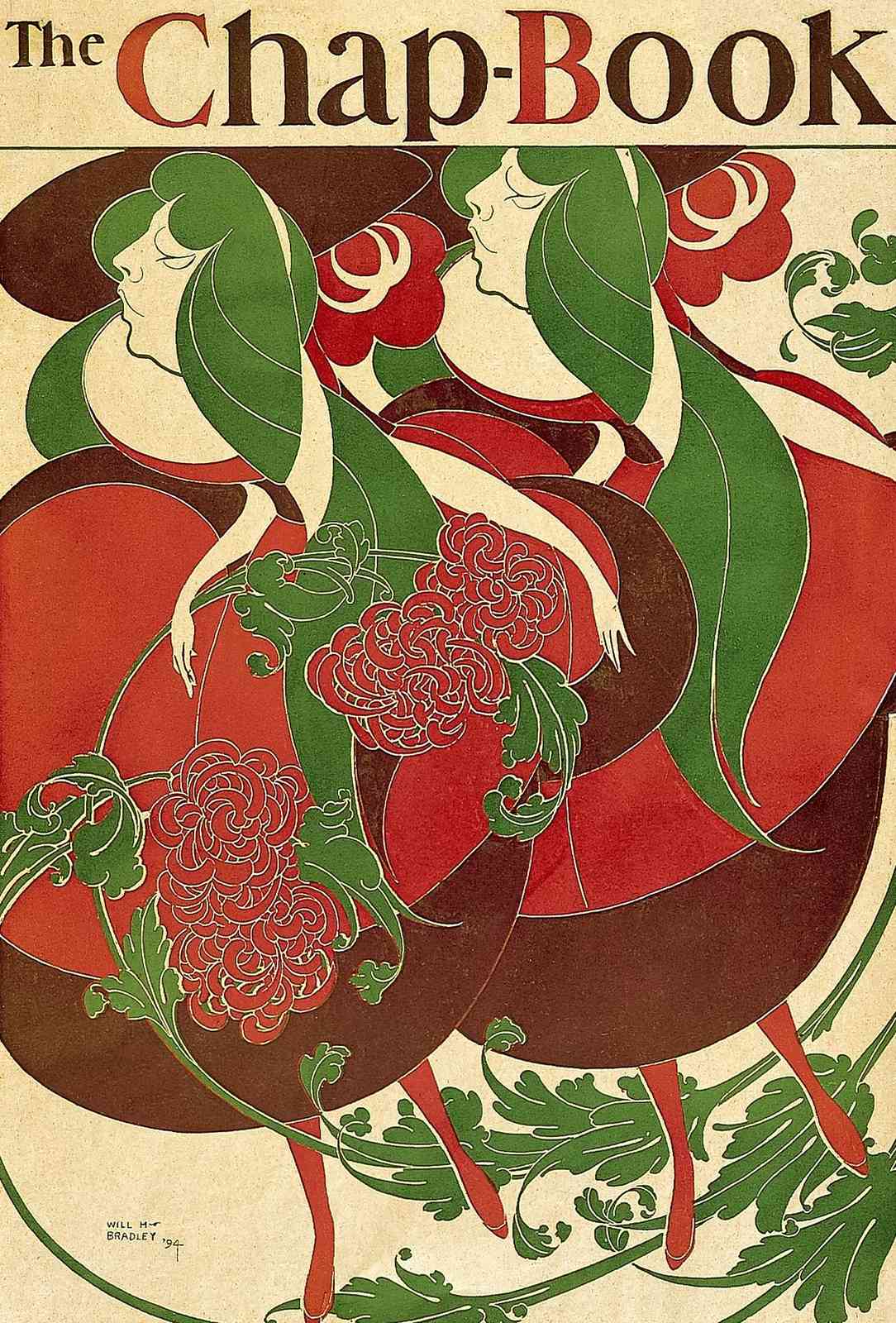 Vintage Chap-Book Art Nouveau Floral Wall Art