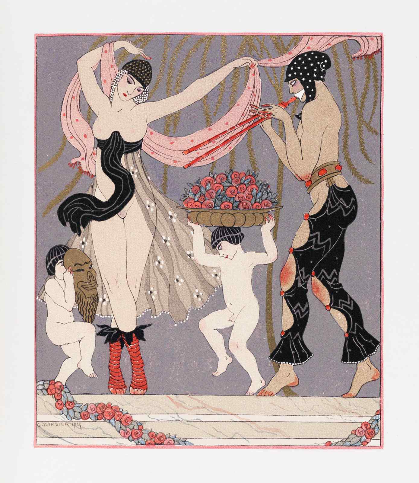 Art Deco Dancing Figures Wall Art