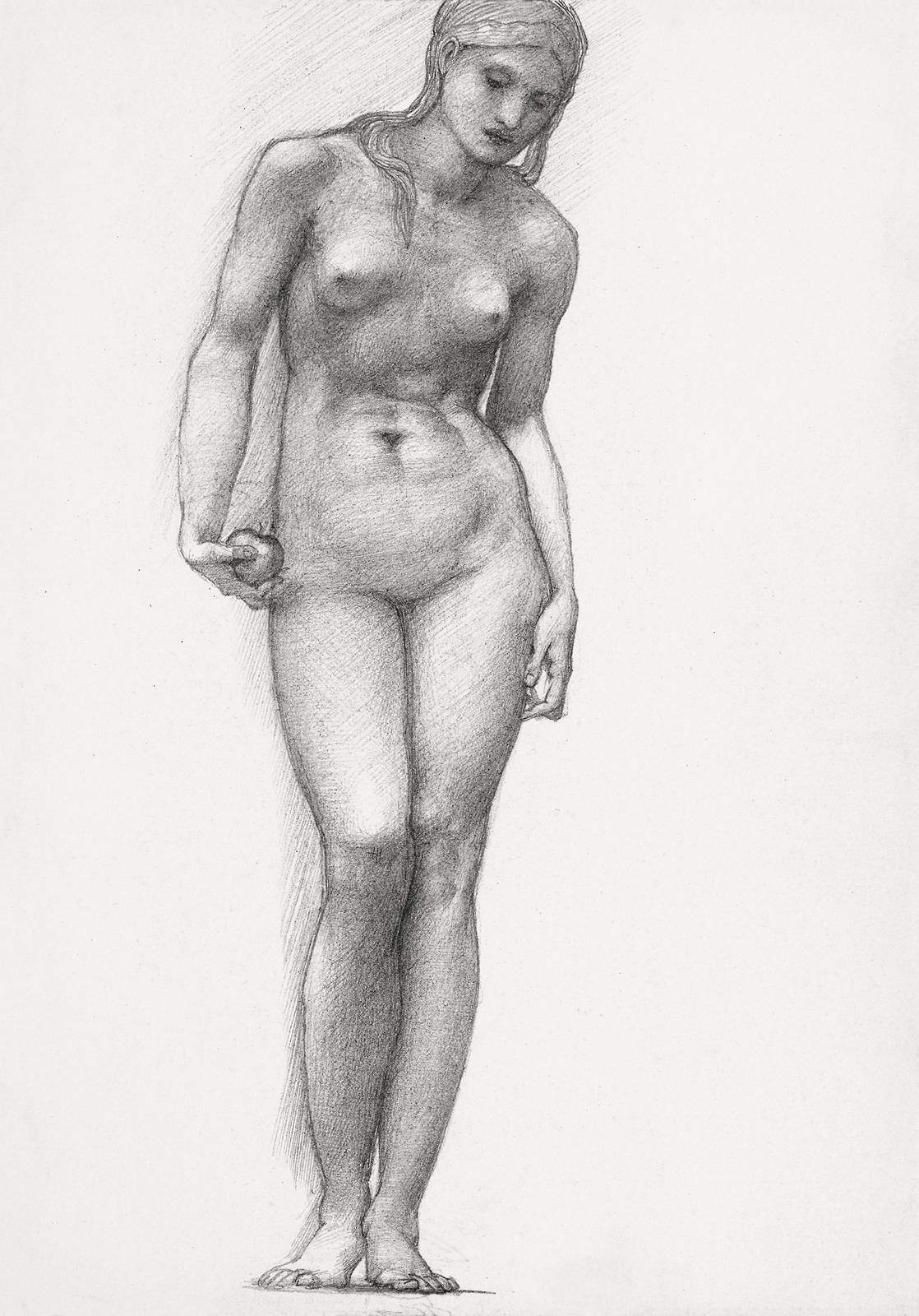 Timeless Nude Figure with Apple Wall Art