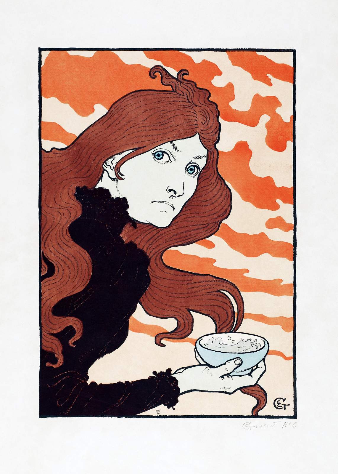 Mysterious Woman with Blue Eyes Wall Art