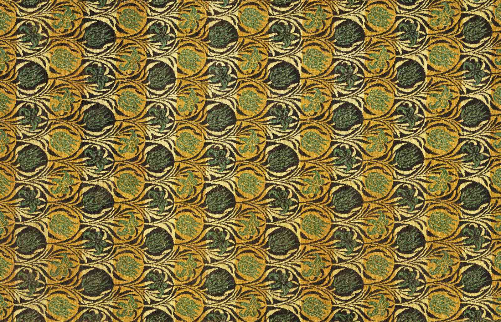 Art Nouveau Floral Gold Green Wall Art
