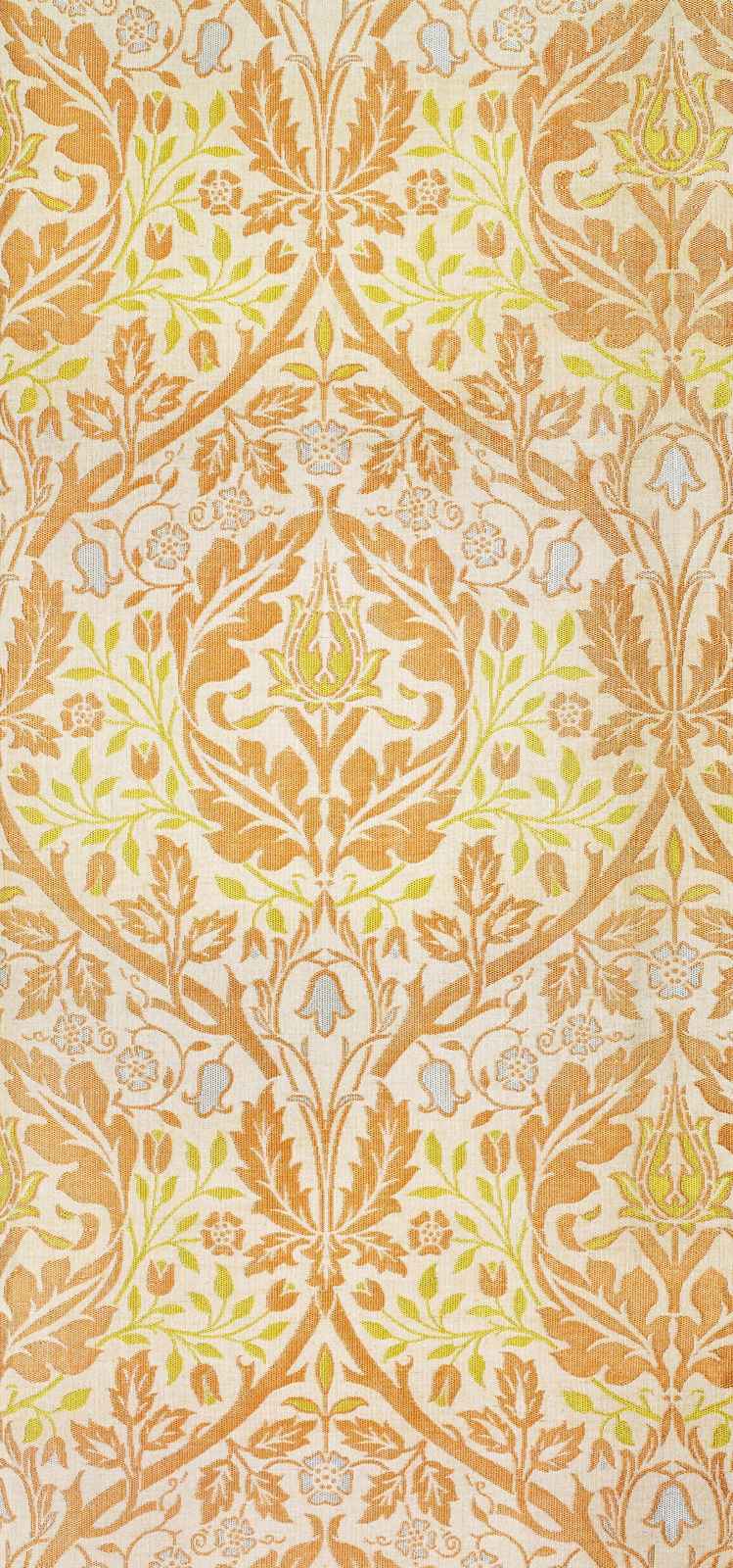 Vintage Floral Damask Orange Wall Art