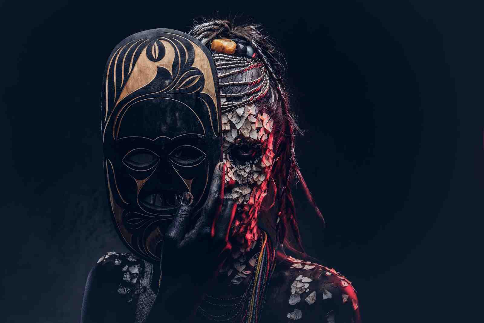 Mystic Tribal Mask Warrior Wall Art