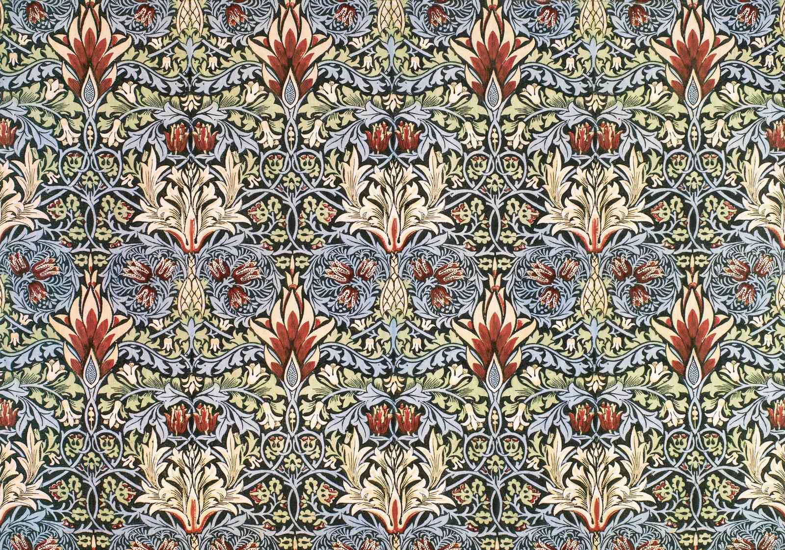William Morris Inspired Floral Damask Wall Art