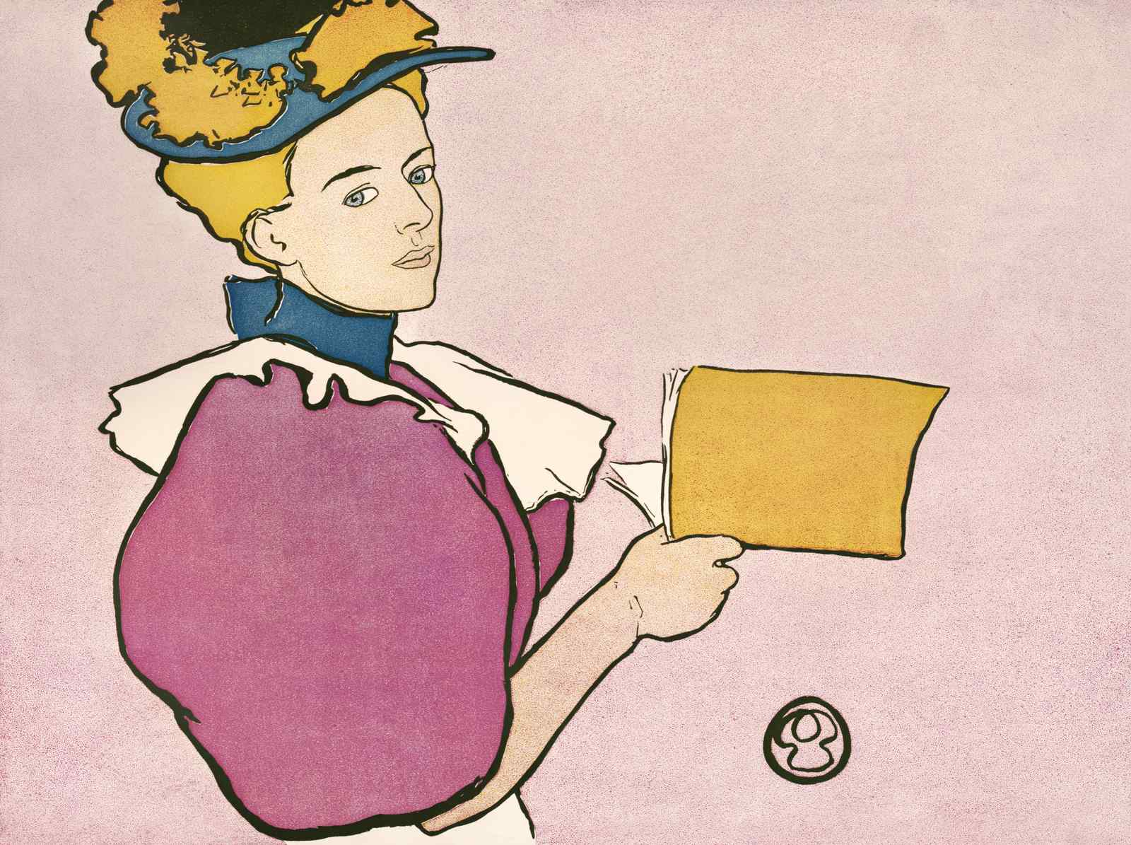 Elegant Lady Reading Vintage Poster Wall Art