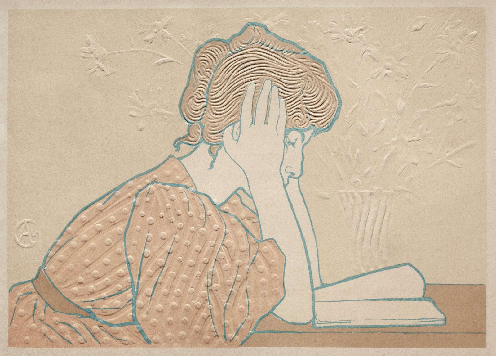 Art Nouveau Woman Reading Wall Art