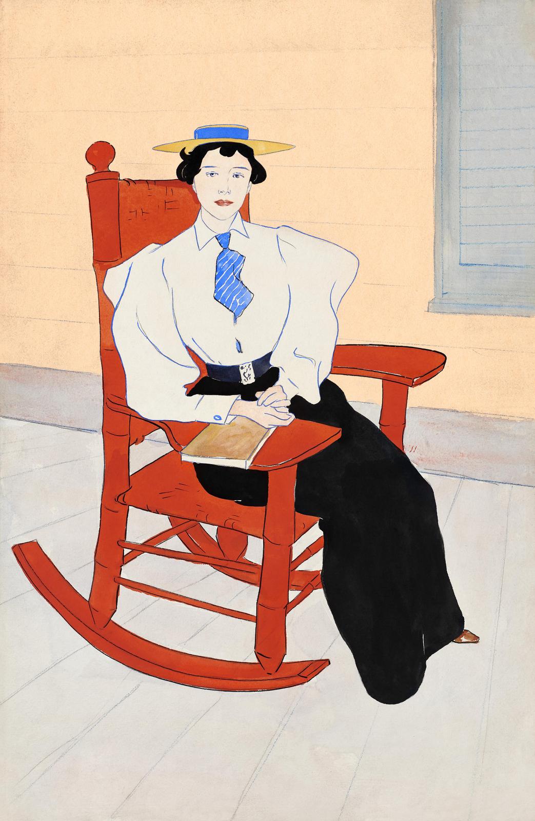 Vintage Lady Rocking Chair Wall Art