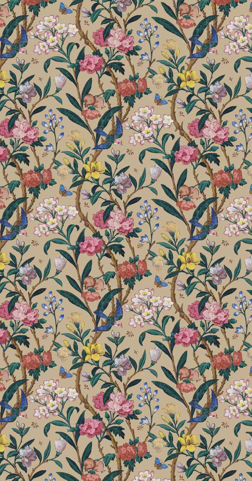 Vintage Floral Birds Wall Art