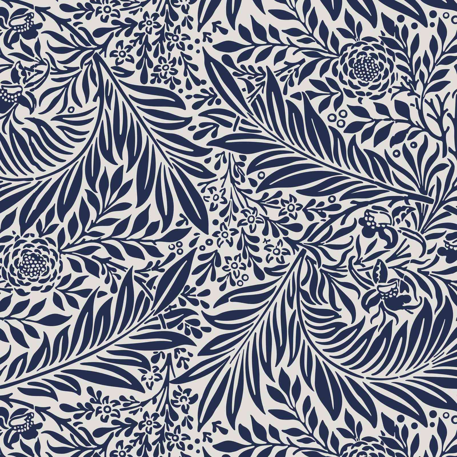 Navy Floral Botanical Art Wall Art