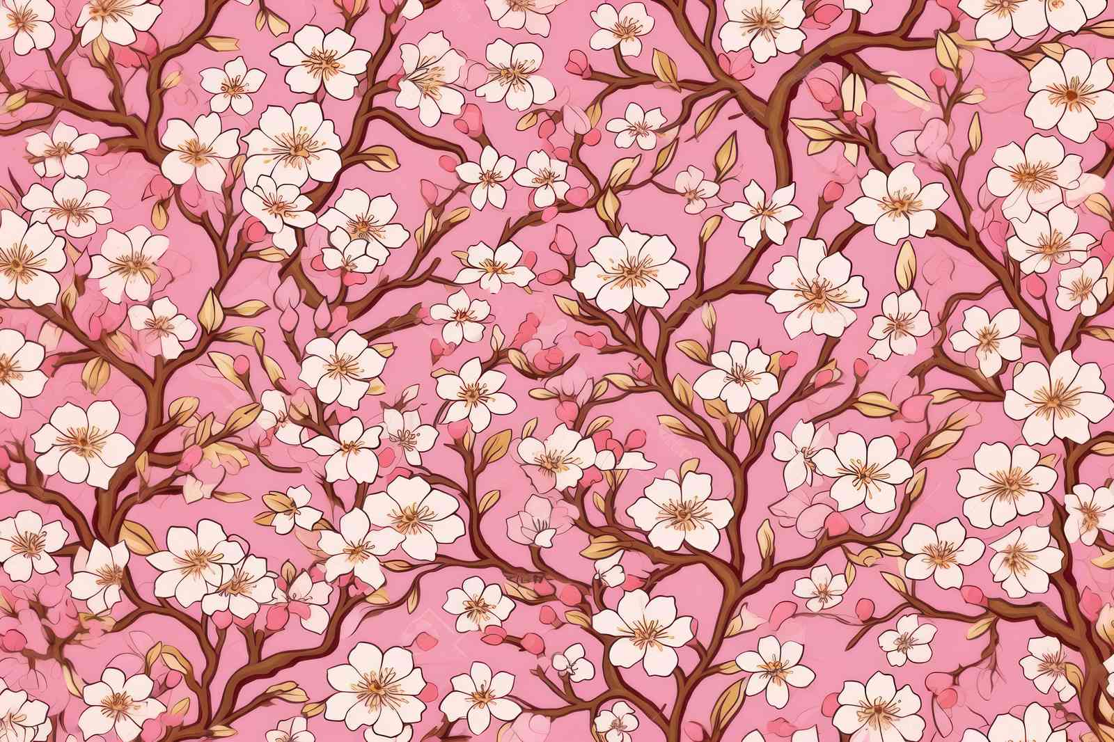 Pink Cherry Blossom Branch Wall Art