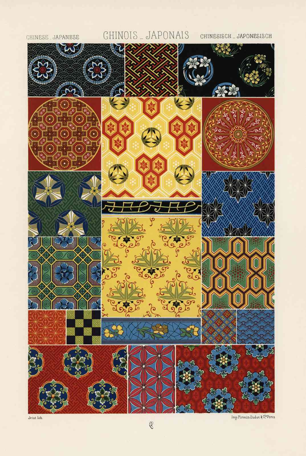 Vintage East Asian Patterns Wall Art