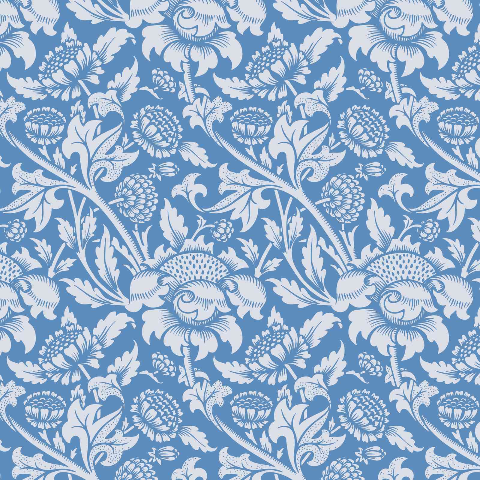 Vintage Floral Blue & White Wall Art