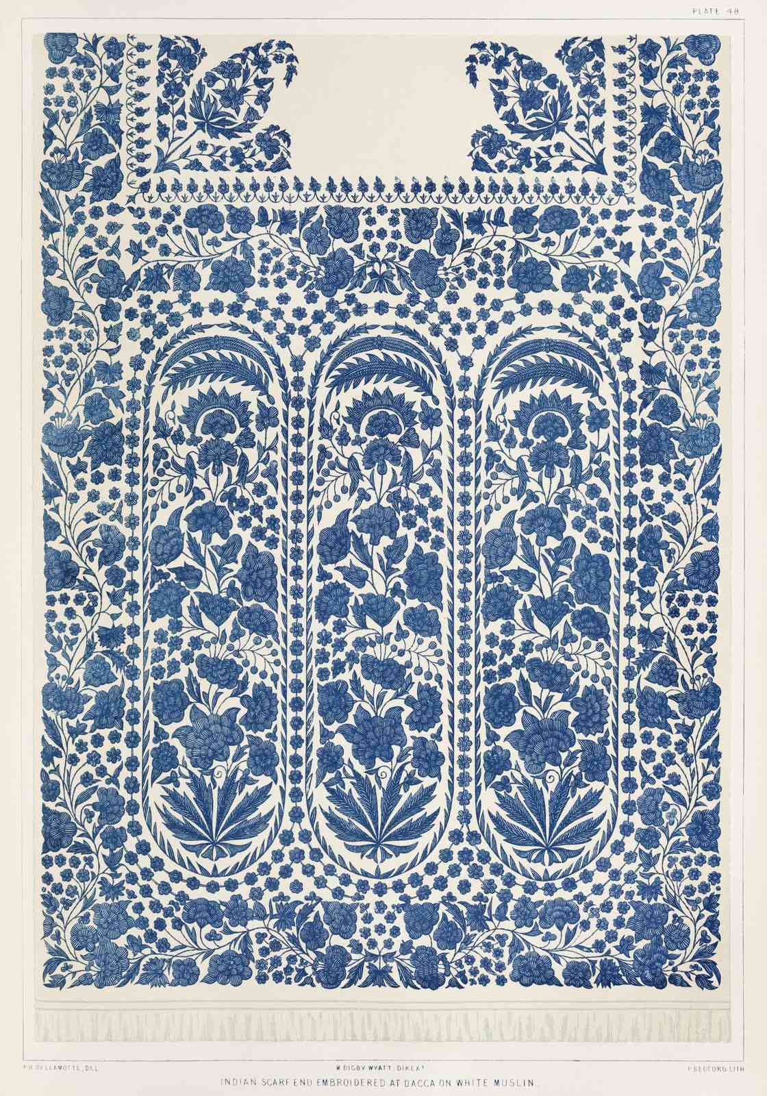 Timeless Blue Floral Archway Wall Art