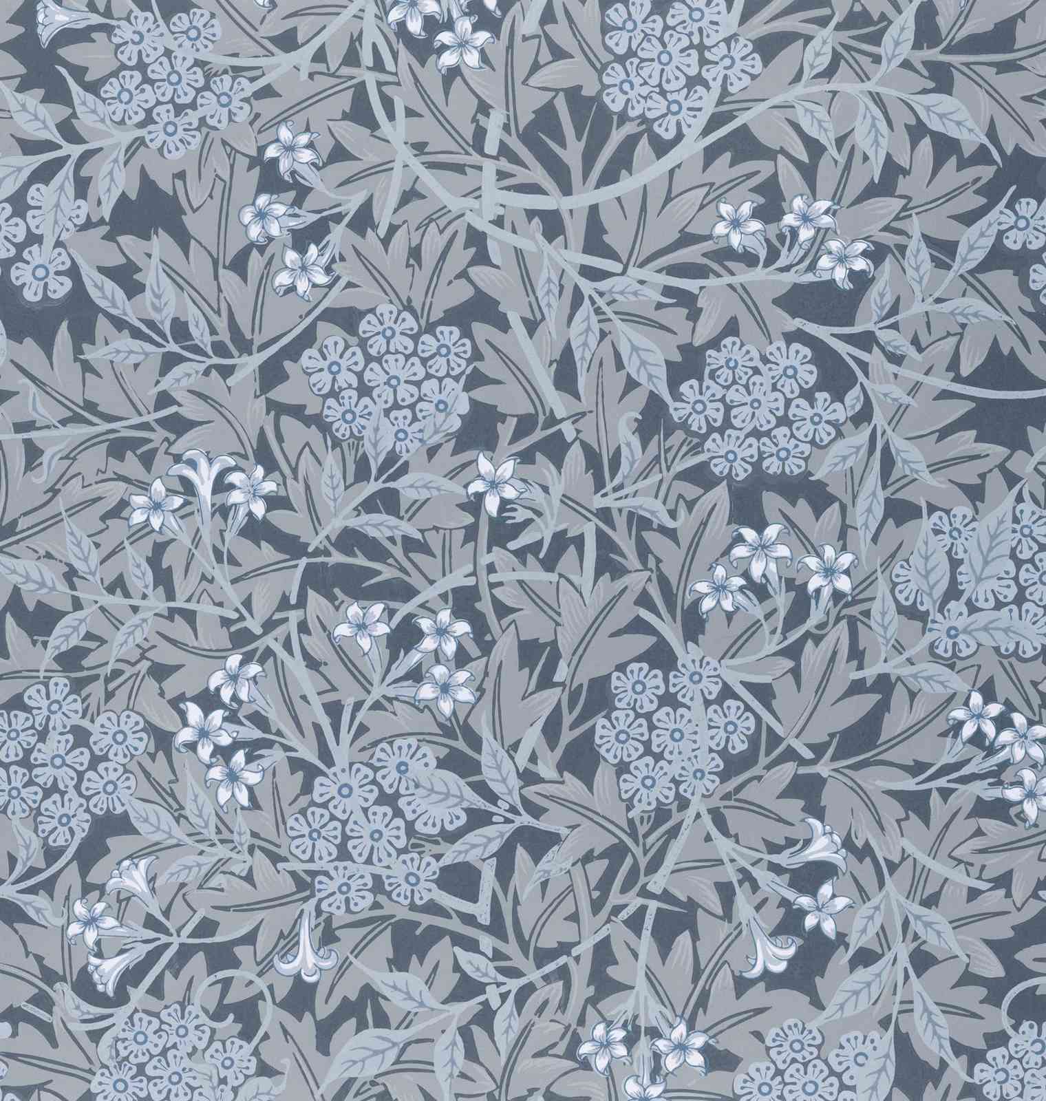 Elegant Blue Floral Garden Wall Art