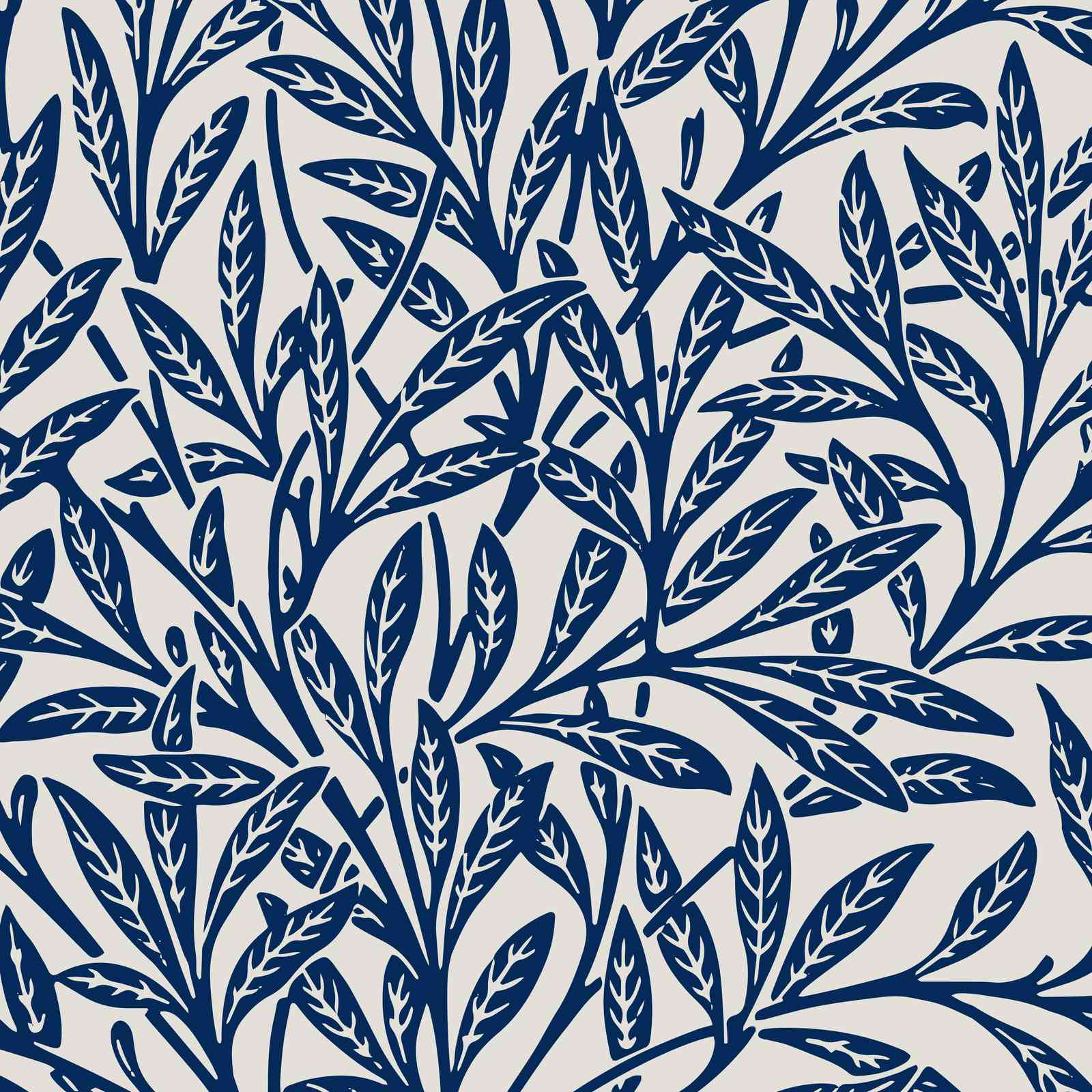 Elegant Navy Leaf Botanical Wall Art