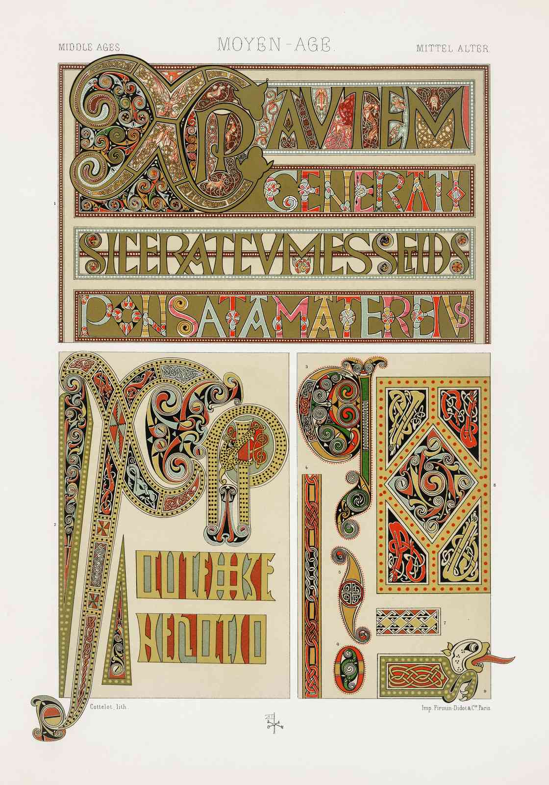 Intricate Medieval Illuminated Lettering Wall Art