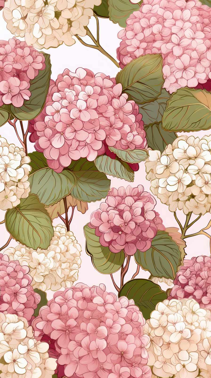Blush Hydrangea Floral Art Wall Art