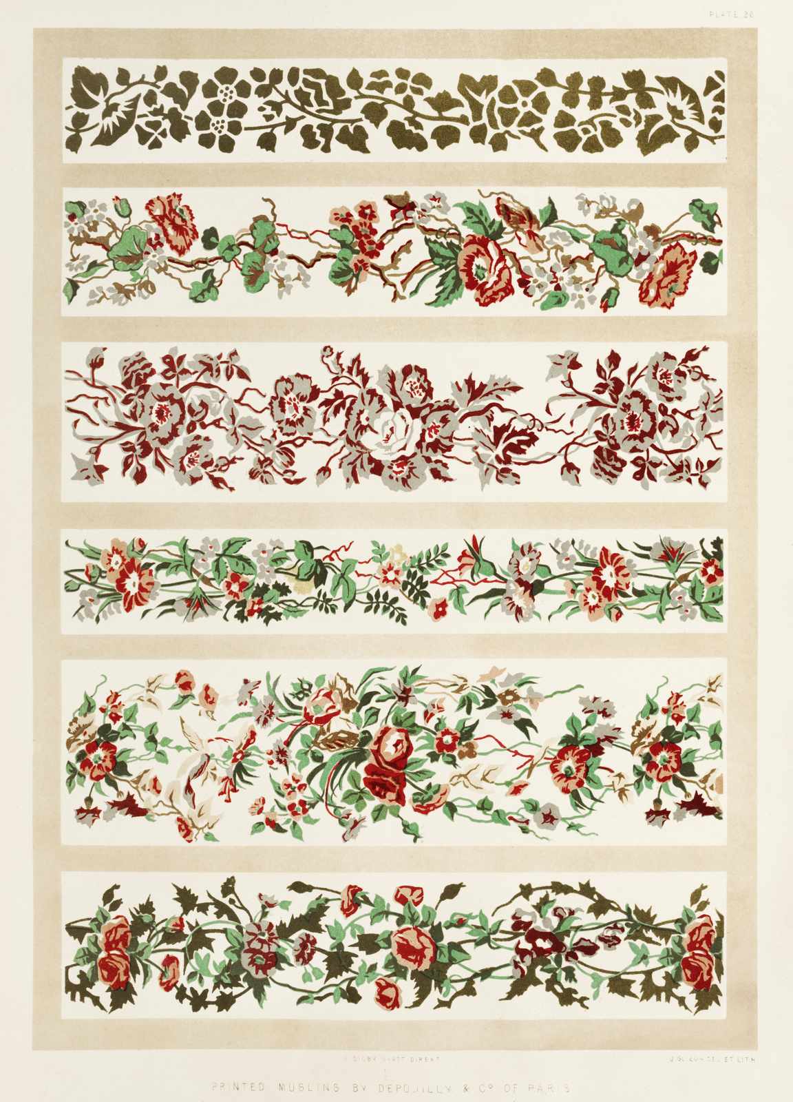 Vintage Floral Border Print Wall Art