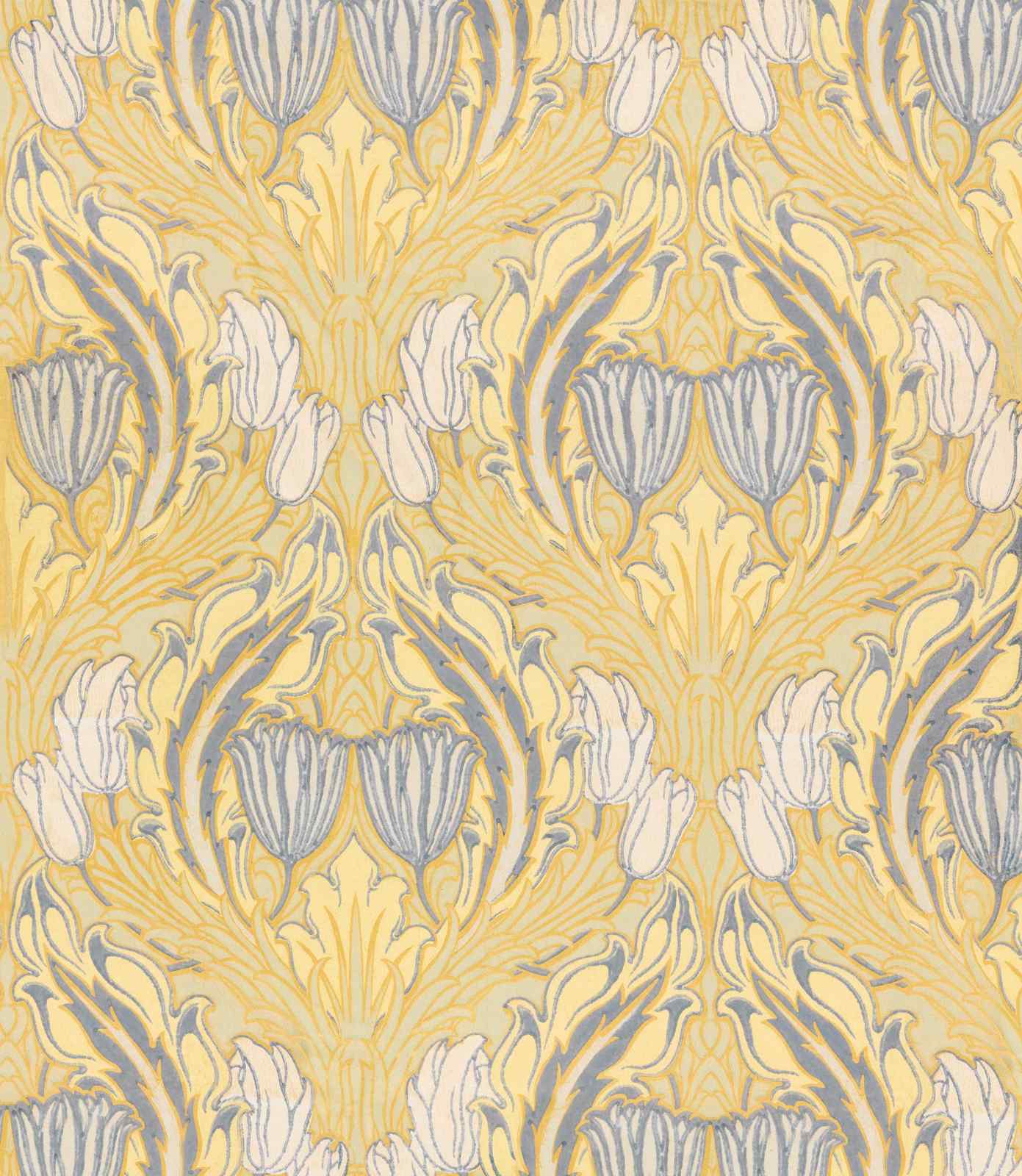 Art Nouveau Tulip Pattern Wall Art