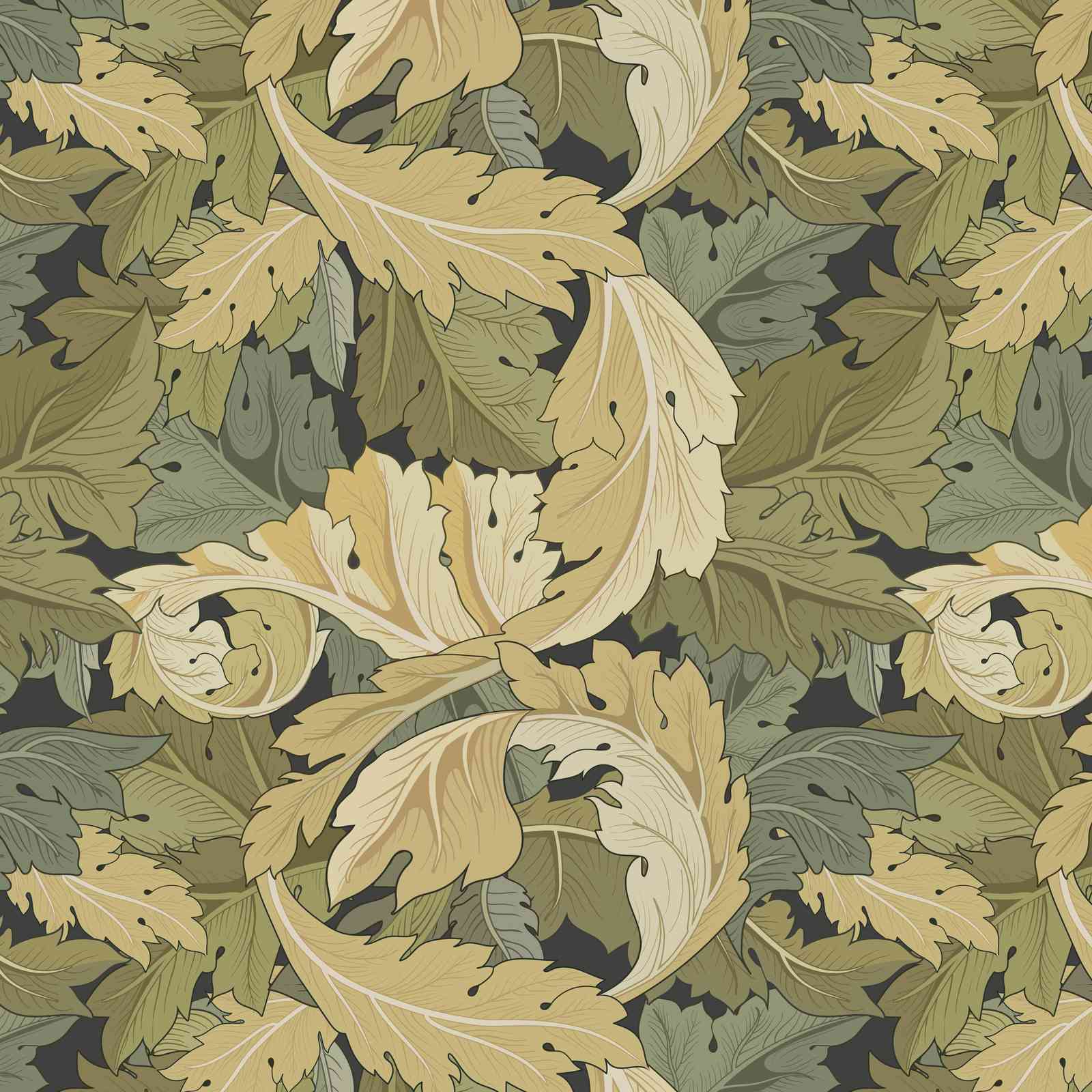 Vintage Botanical Leaf Scroll Wall Art