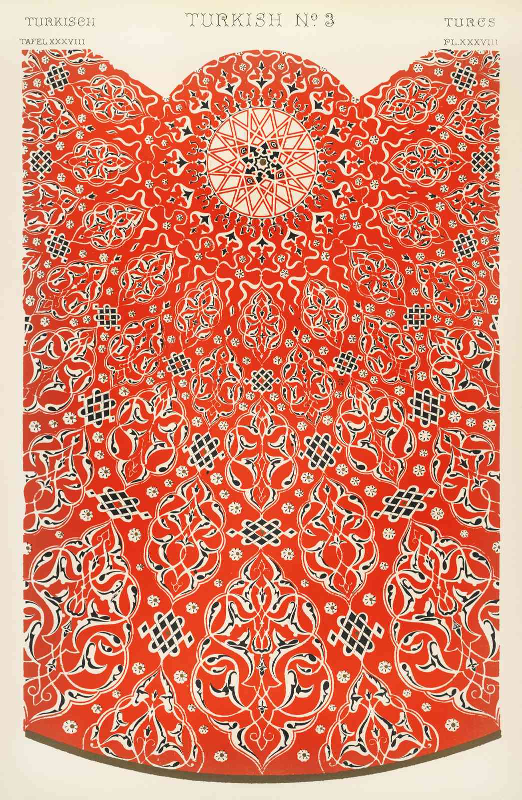 Vibrant Turkish Geometric Red Wall Art