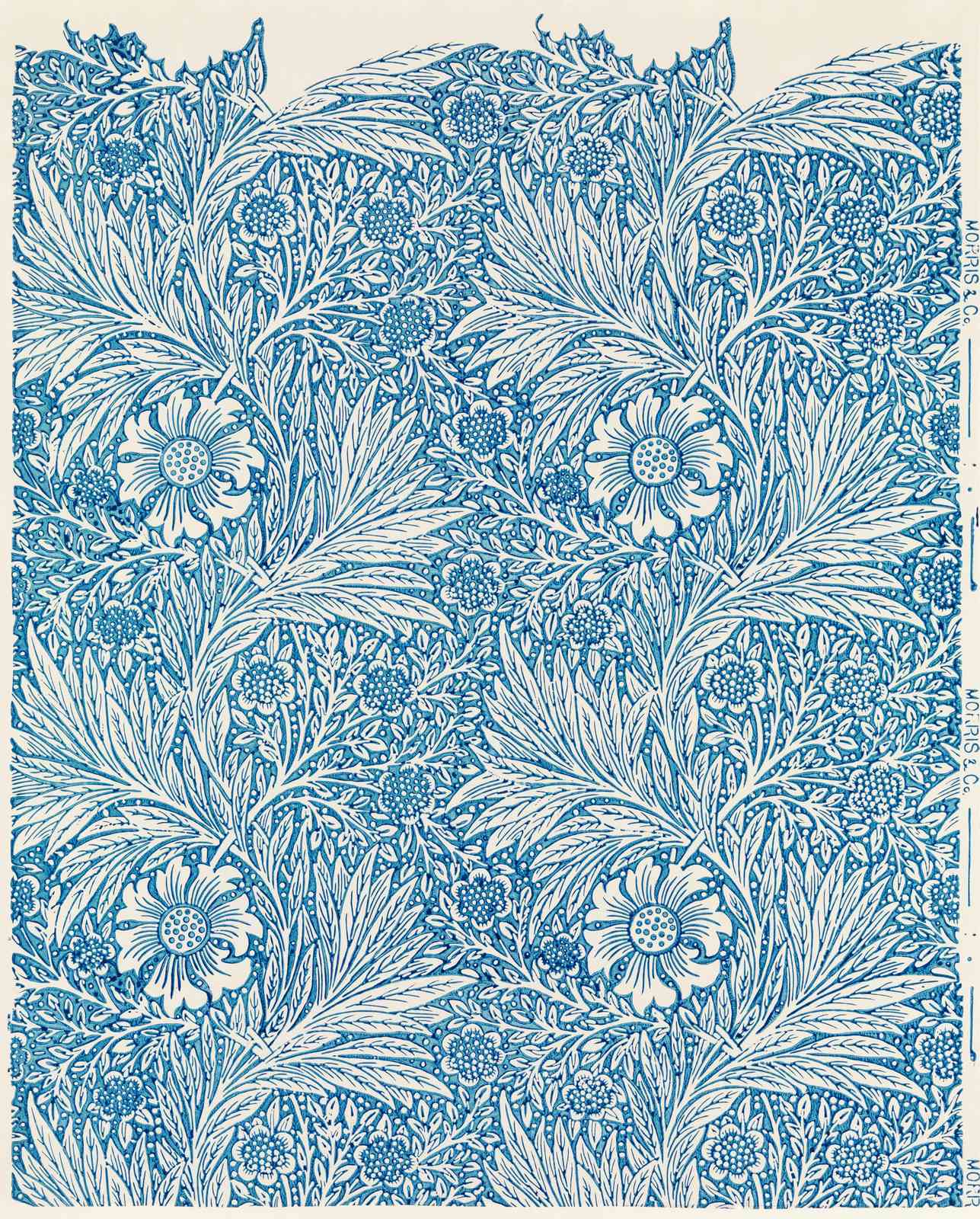 Blue Floral Art Nouveau Wall Art