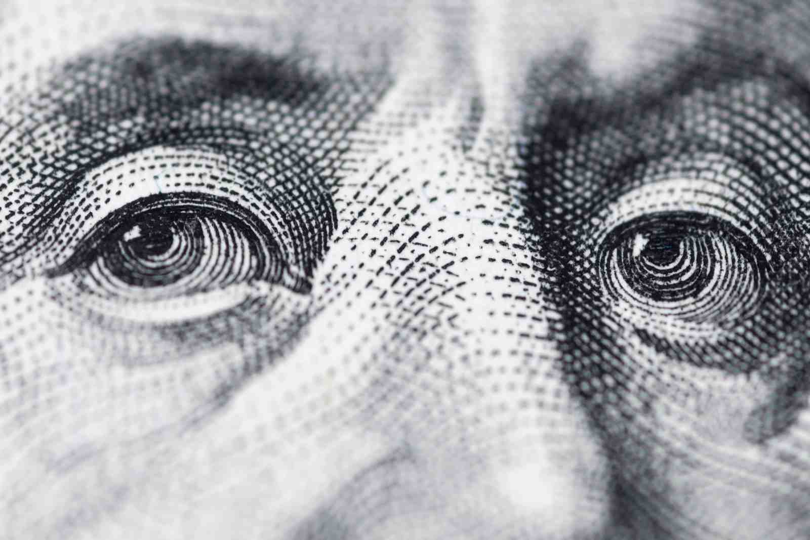 Benjamin Franklin Close-up on $100 Bill Wall Art
