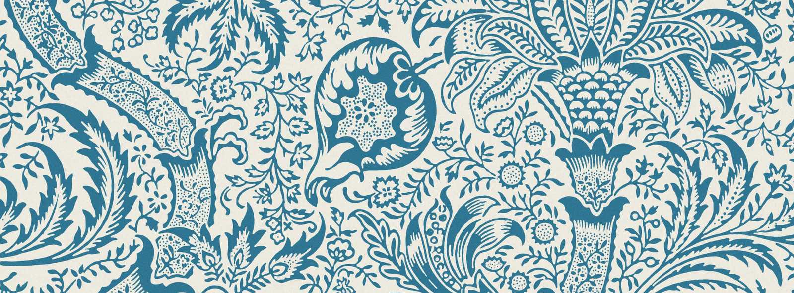 Vintage Teal Floral Peel and Stick Wallpaper Wall Art