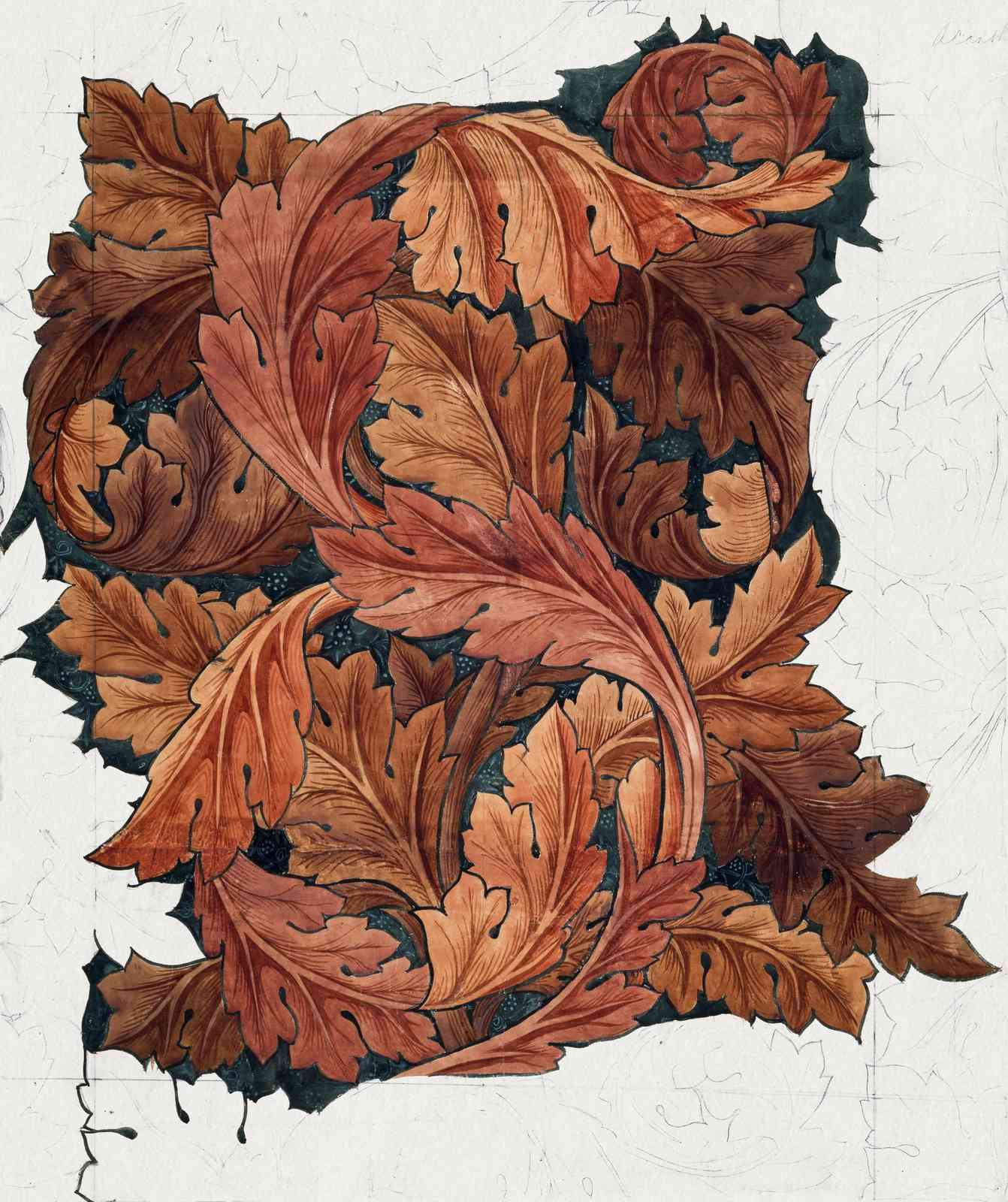 Rustic Acorn Leaf Tapestry Wall Art